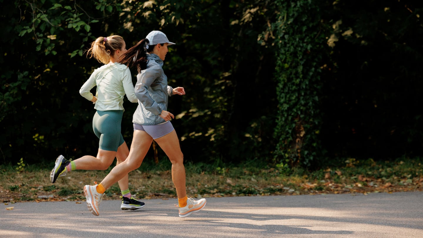 Women running in sneakers