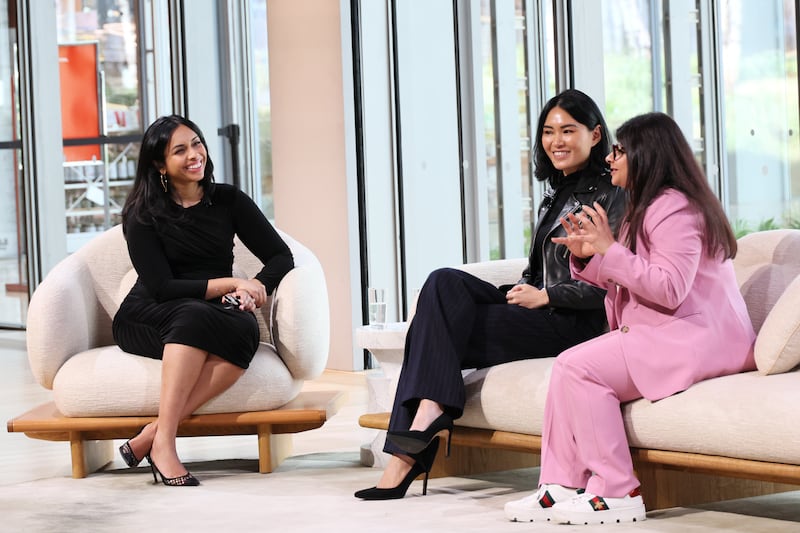 Three women on a panel